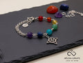 Pulsera 7 Chakras con Dije Nudo de Bruja